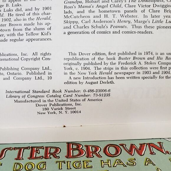 Vintage 70s Buster Brown Comic Strip PB Book Richard Outcault Dover Pub - Picture 5 of 9